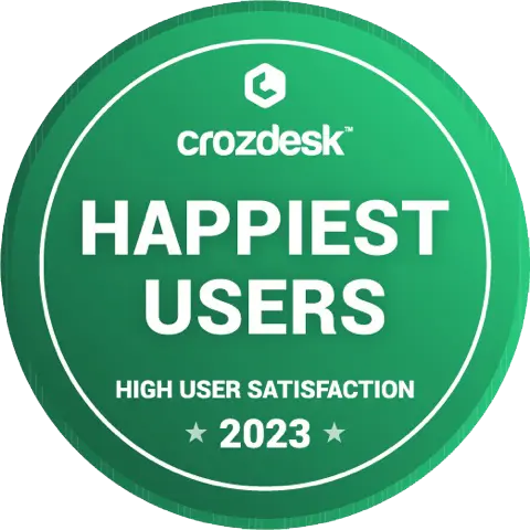 crozdesk happiest users badge